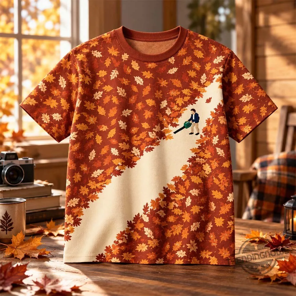 Lawn Mower Leaf Pattern Fall Crewneck Sweatshirt Shirt 6 Lawn Mower Leaf Pattern Fall Crewneck Sweatshirt Shirt