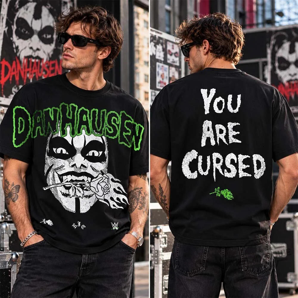 Danhausen x Civil Regime Burning Rose American You Are Cursed Black Shirt 8 Danhausen x Civil Regime Burning Rose American You Are Cursed Black Shirt
