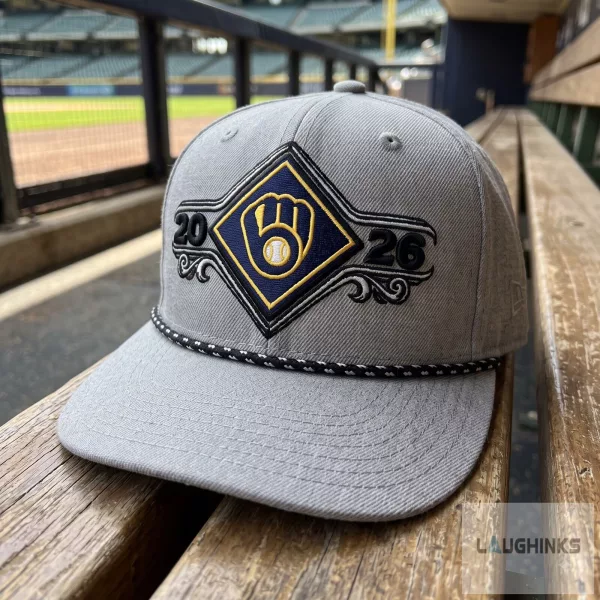 Milwaukee Brewers New Era Replica Gray 2026 National League Division Series Champions Locker Room Rope Hat