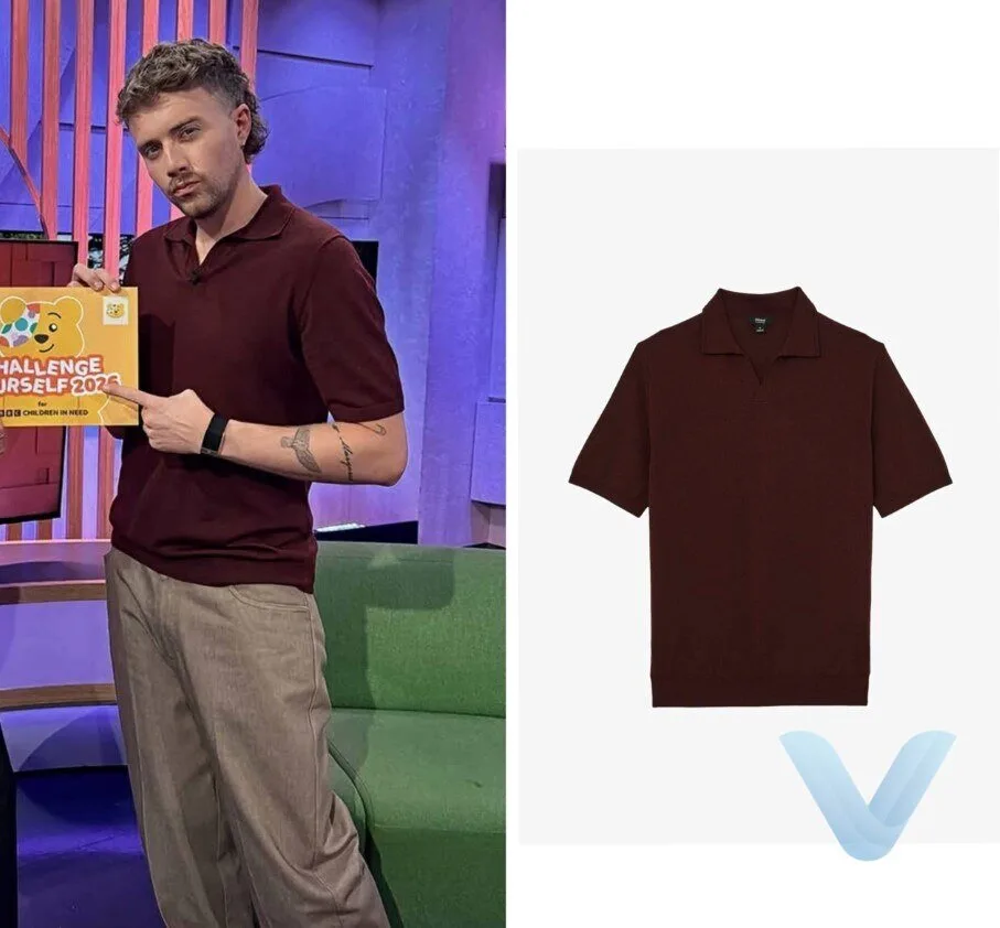 The One Show Roman Kemp September 2026 Reiss Duchie Merino Wool Open-Collar Polo Shirt