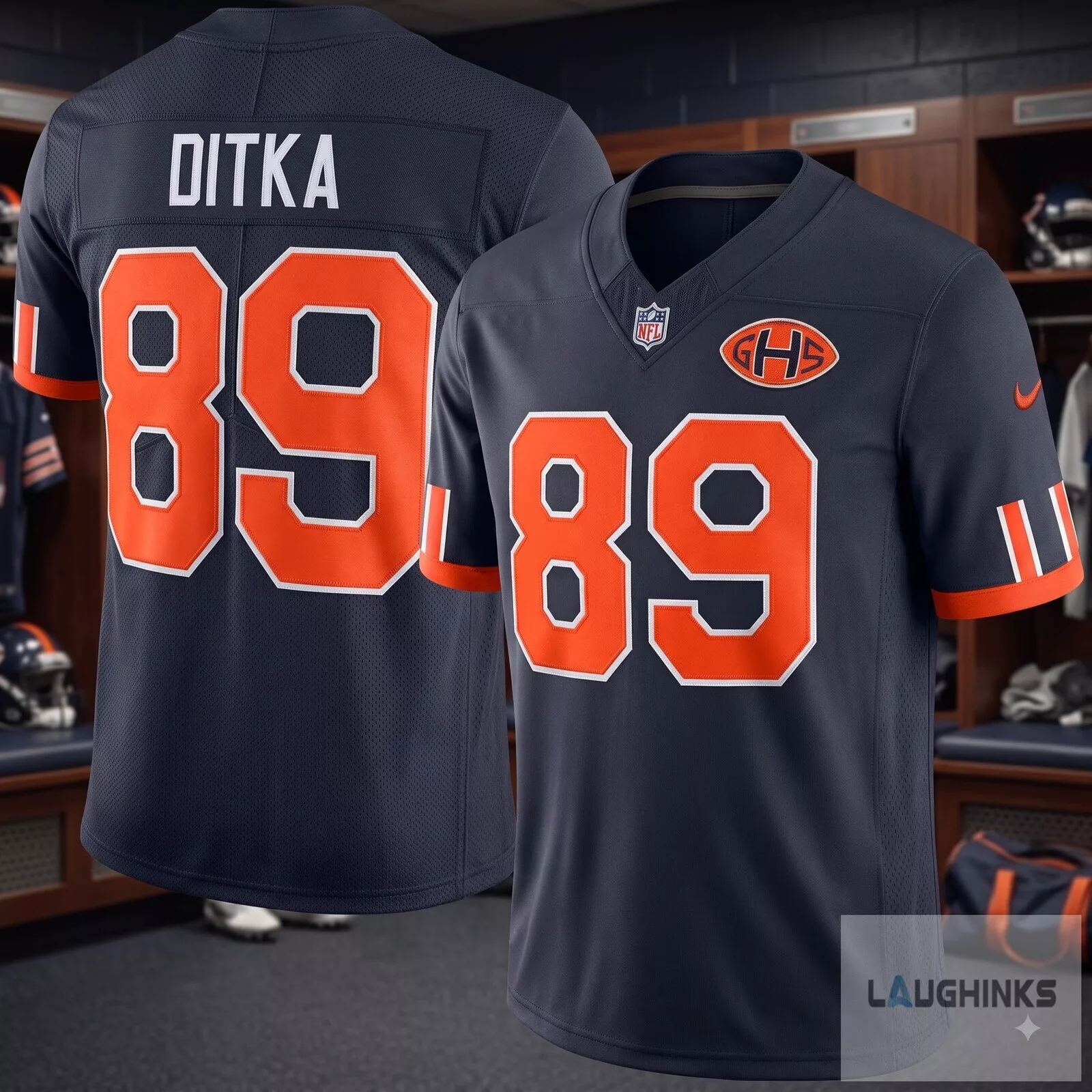 Mike Ditka Chicago Bears Rivalries Nike Collection Replica Football Jersey Shirt