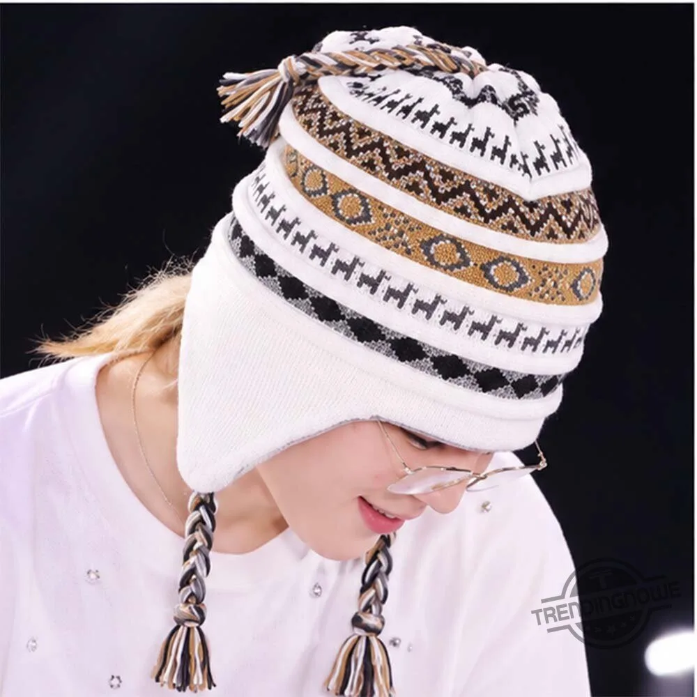 BTS Jimin World Tour ARIRANG LIMA 2026 Nordic Fair Isle Knit Earflap Beanie Hat 7 BTS Jimin World Tour ARIRANG LIMA 2026 Nordic Fair Isle Knit Earflap Beanie Hat