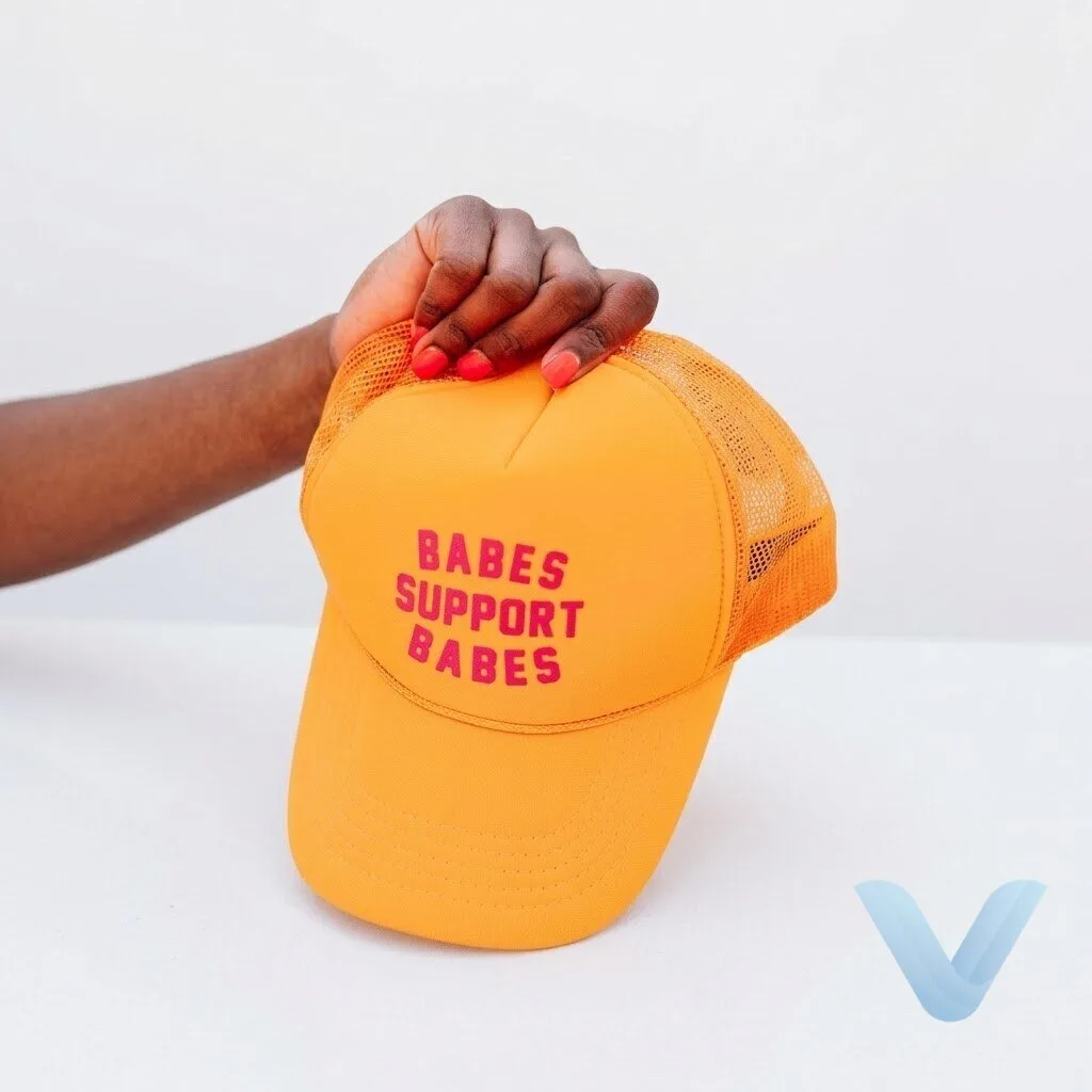 Home 16 Drama Queens Podcast Bethany Joy Lenz The Baggage Has To Match Kooky's Kloset Babes Support Babes Mustard Trucker Hat