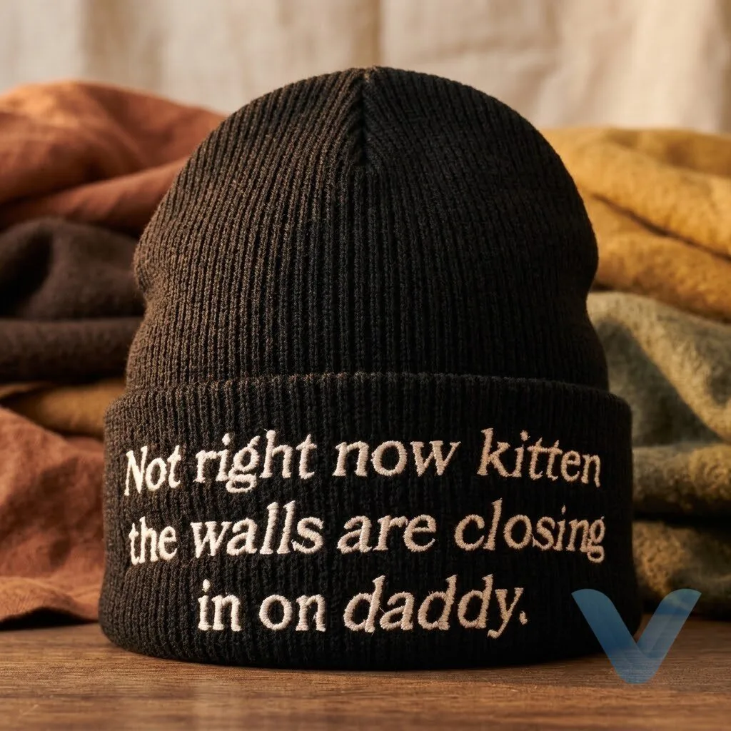 Home 10 Not Right Now Kitten The Walls Are Closing In On Daddy Beanie Hat Gift cap
