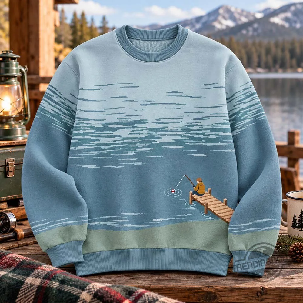 Vintage Fishing Pier Scene Sweatshirt Shirt 3 Vintage Fishing Pier Scene Sweatshirt Shirt
