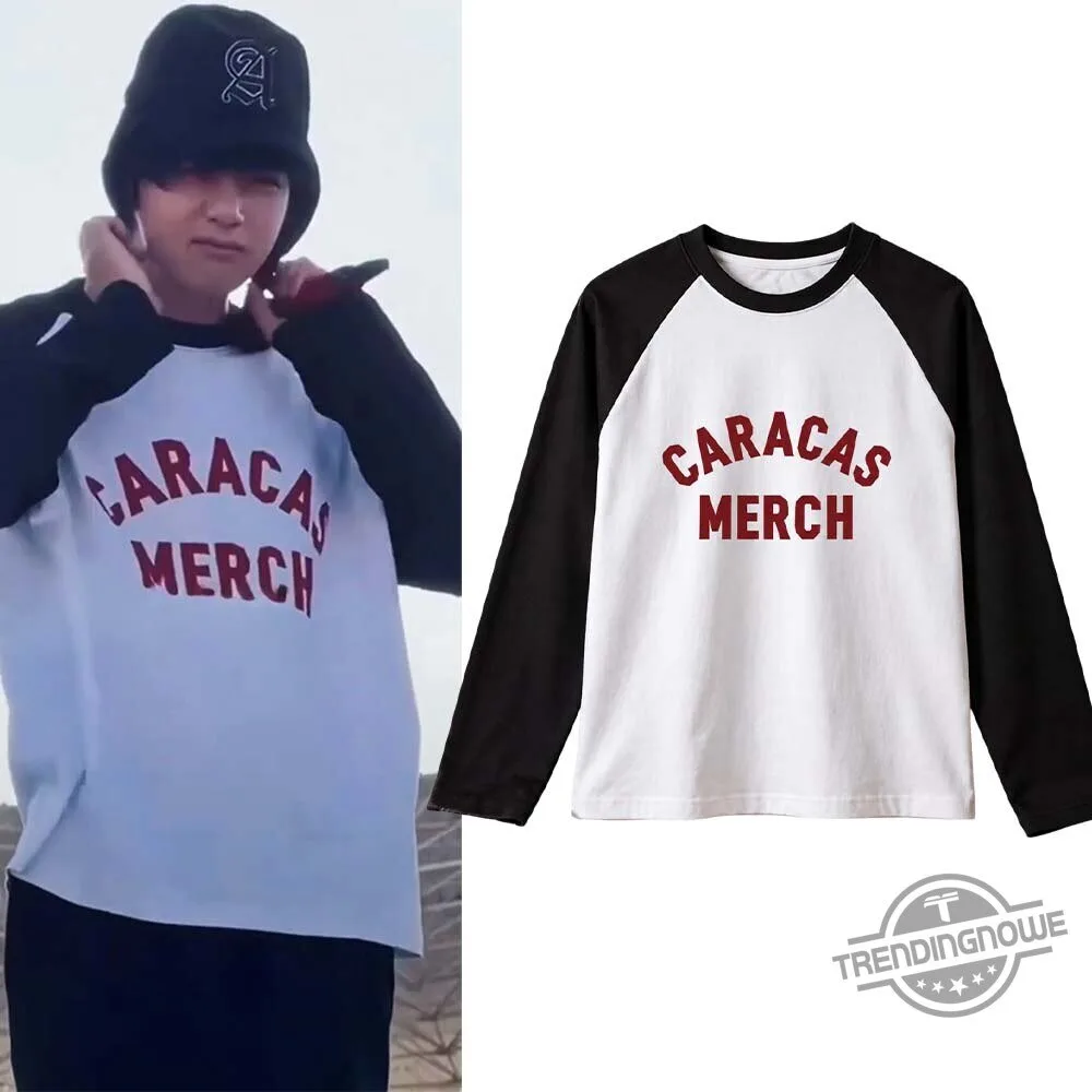 Taehyung V Caracas Merch Raglan Long Sleeve Shirt 5 Taehyung V Caracas Merch Raglan Long Sleeve Shirt