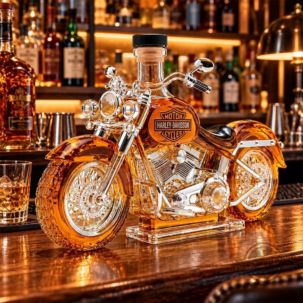 Throttle Pour Motorcycle Whiskey Bottle Decanter 5 Throttle Pour Motorcycle Whiskey Bottle Decanter