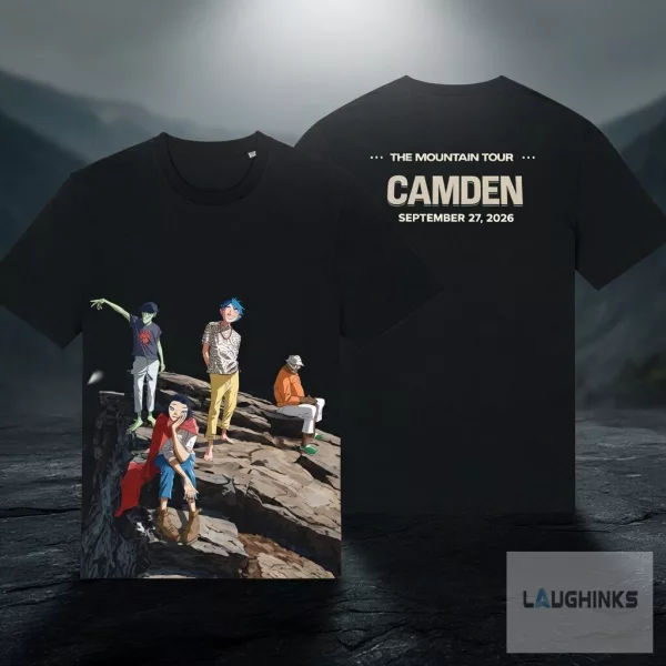 Gorillaz "The Mountain Tour" 2026 t-shirt with custom tour location/date text on the back 3 Gorillaz