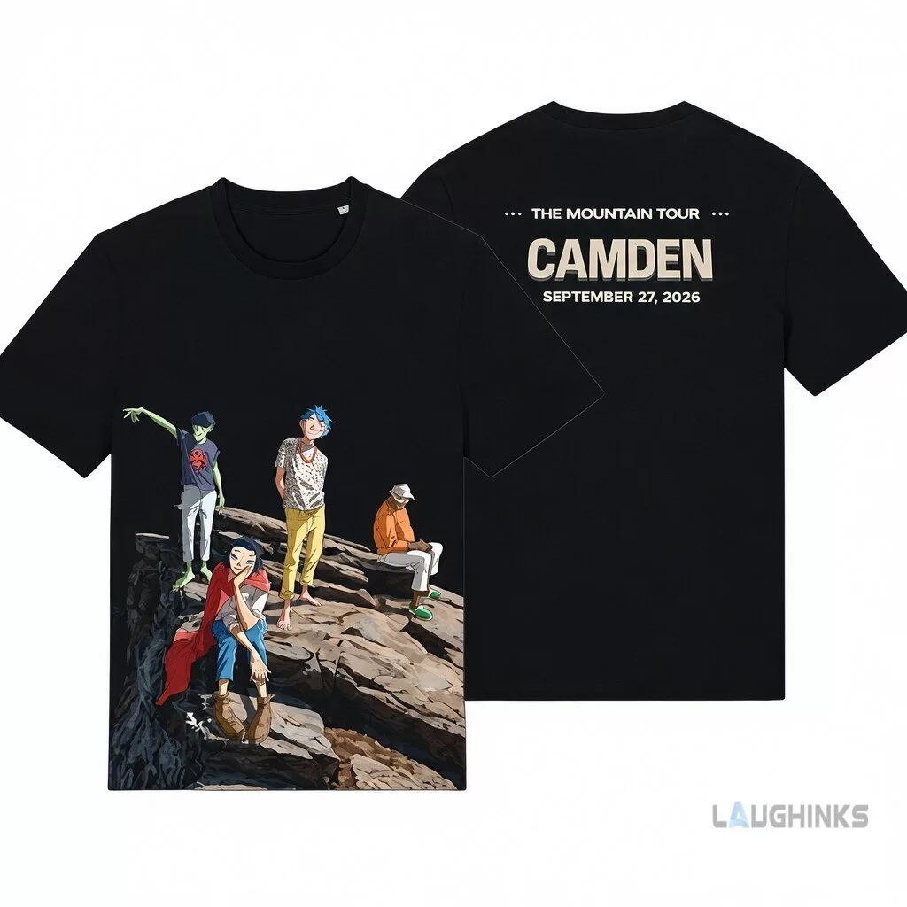 Gorillaz "The Mountain Tour" 2026 t-shirt with custom tour location/date text on the back 9 Gorillaz "The Mountain Tour" 2026 t-shirt with custom tour location/date text on the back