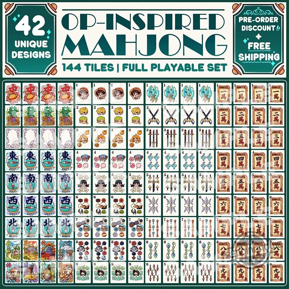 Nominno One Piece Anime Mahjong Tiles Set 11 Nominno One Piece Anime Mahjong Tiles Set