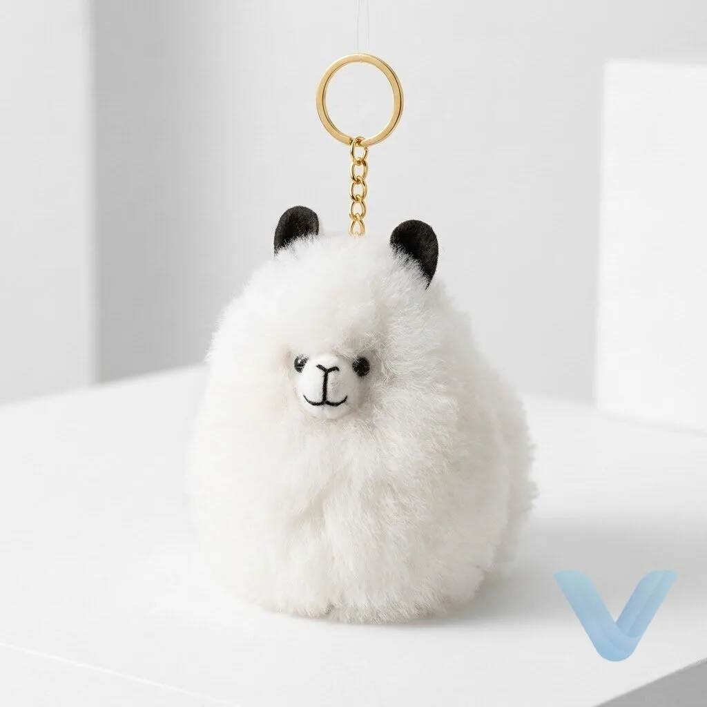 BTS Jimin Alpaca Fur Keyring Royal Alpaca Fur Handmade Stuffed Keyring