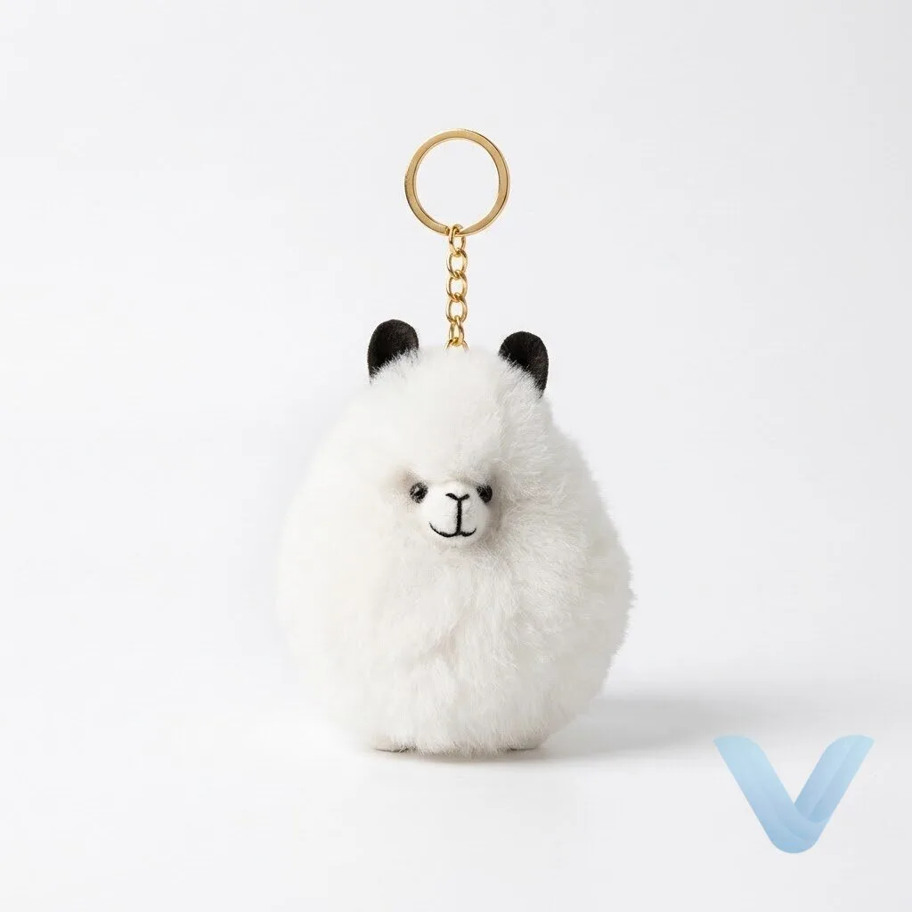 BTS Jimin Alpaca Fur Keyring Royal Alpaca Fur Handmade Stuffed Keyring