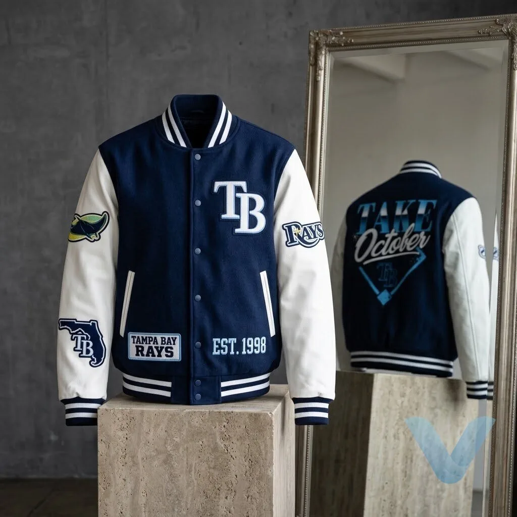 Tampa Bay Rays TB Rays Take October 2026 Baseball Jacket 7 Tampa Bay Rays TB Rays Take October 2026 Baseball Jacket