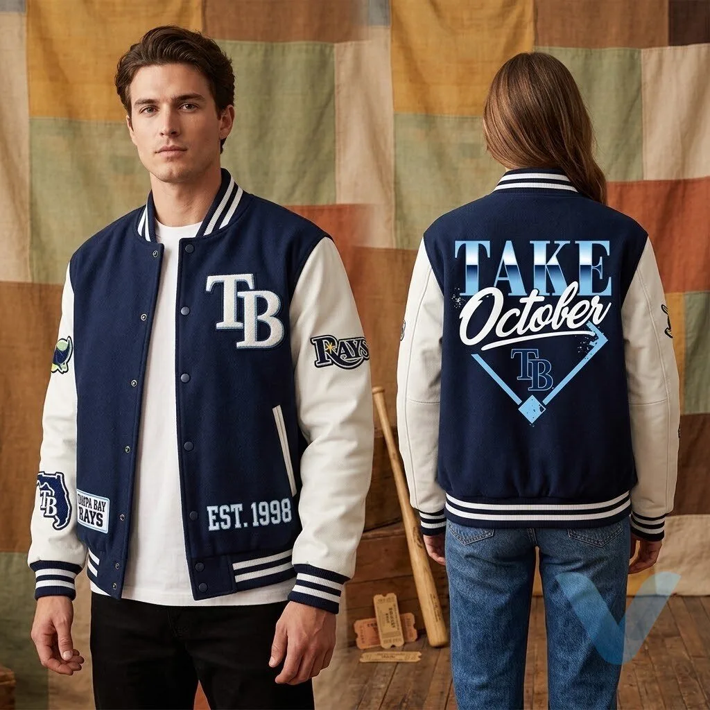 Tampa Bay Rays TB Rays Take October 2026 Baseball Jacket 9 Tampa Bay Rays TB Rays Take October 2026 Baseball Jacket