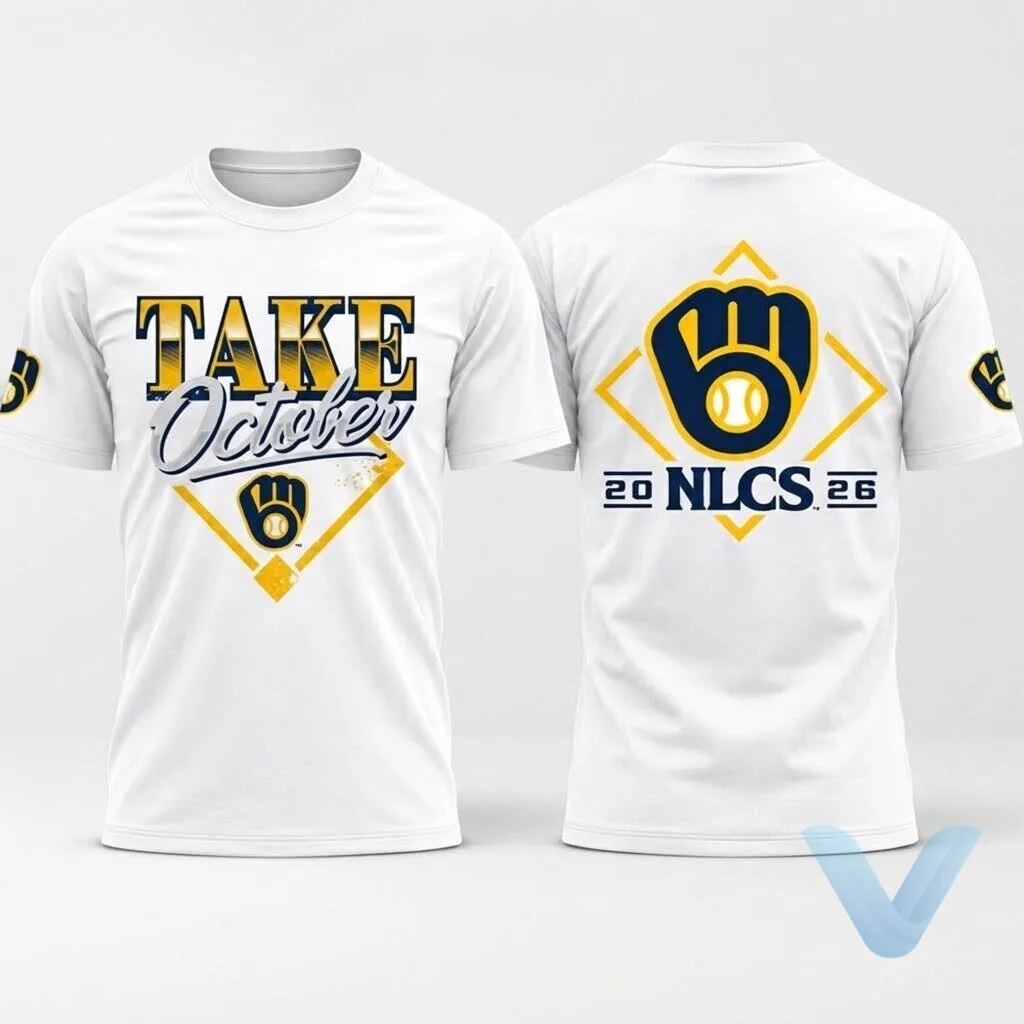 2026 Brewers NLCS Champions Locker Room Take October T Shirt 1 2026 Brewers NLCS Champions Locker Room Take October T Shirt