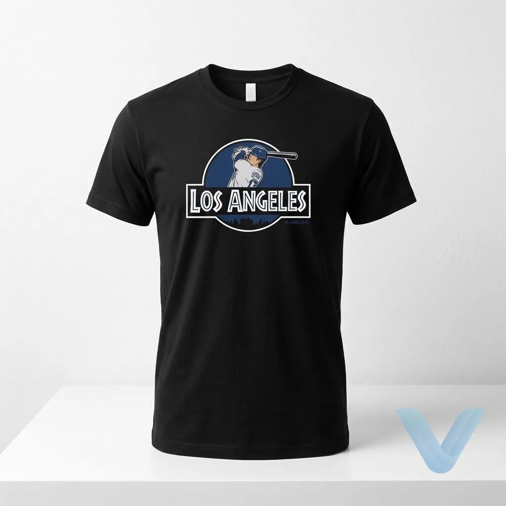 Kike Hernandez Jurassic World logo Shohei Ohtani Los Angeles T shirt Kike Hernandez Jurassic World logo Shohei Ohtani Los Angeles T shirt – image 2 of 5