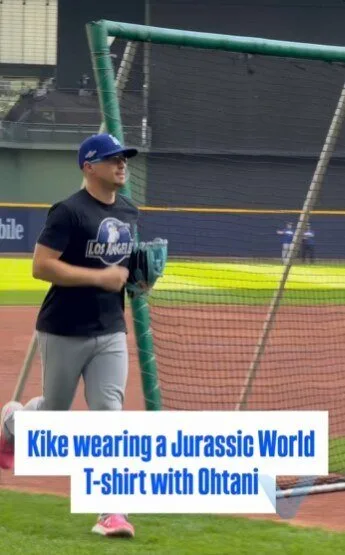 Kike Hernandez Jurassic World logo Shohei Ohtani Los Angeles T shirt Kike Hernandez Jurassic World logo Shohei Ohtani Los Angeles T shirt – image 5 of 5