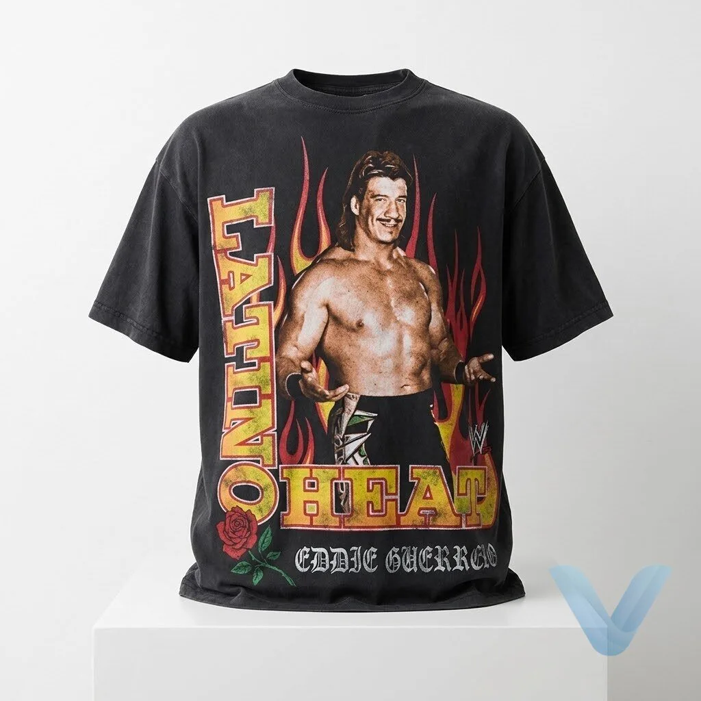 La Catalina Eddie Guerrero WWE Latino Heat Black Wash T Shirt 6 La Catalina Eddie Guerrero WWE Latino Heat Black Wash T Shirt