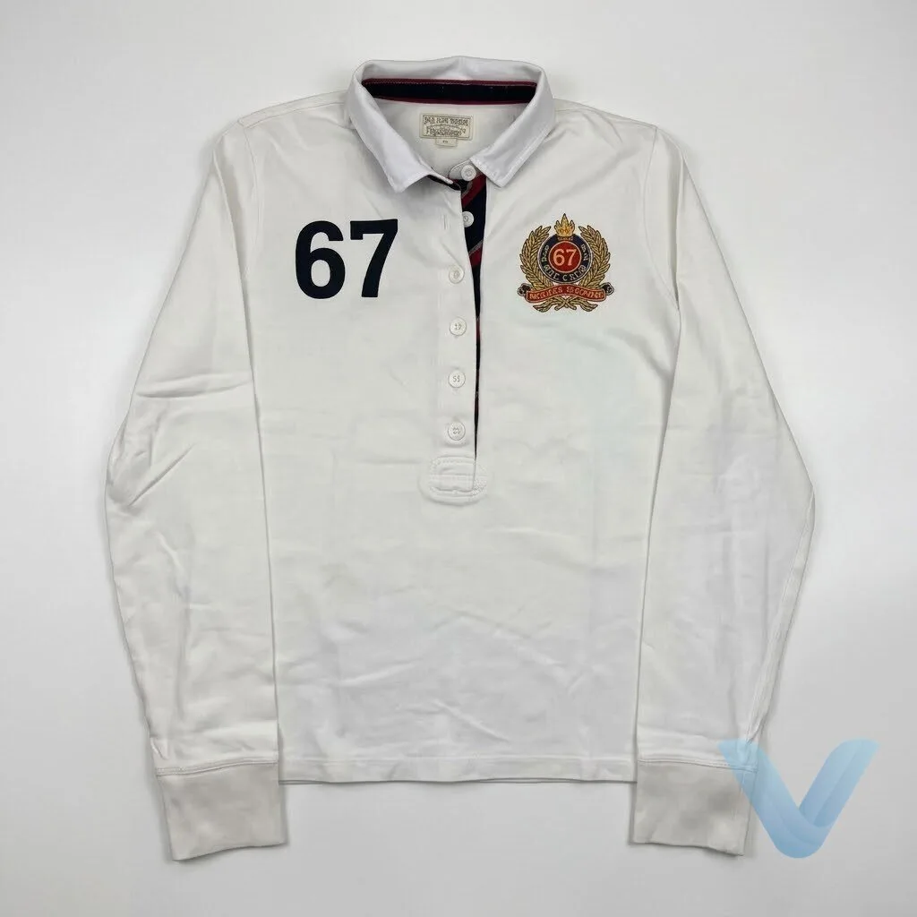 CORTIS James 1990s Ralph Lauren White Buttoned 67 Crest Longsleeve Polo shirt 10 CORTIS James 1990s Ralph Lauren White Buttoned 67 Crest Longsleeve Polo shirt replica
