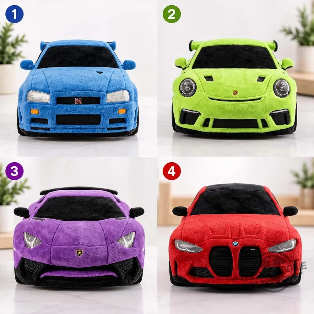 Plushcarz Nissan GT-R Porsche Lamborghini And BMW Sports Car Plush Toy Collection 6 Plushcarz Nissan GT-R Porsche Lamborghini And BMW Sports Car Plush Toy Collection