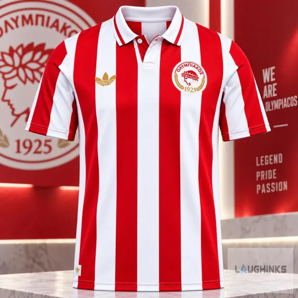 Olympiacos FC Soccer Jersey Polo Shirt Vintage Retro Sports Apparel