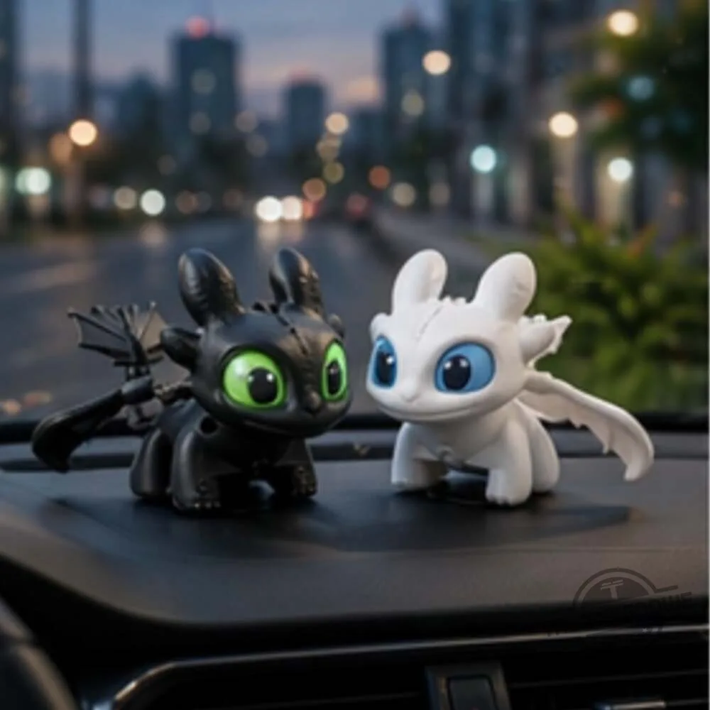 Dragon Buddy Toothless And Light Fury Motorcycle Handlebar Dragon Figure