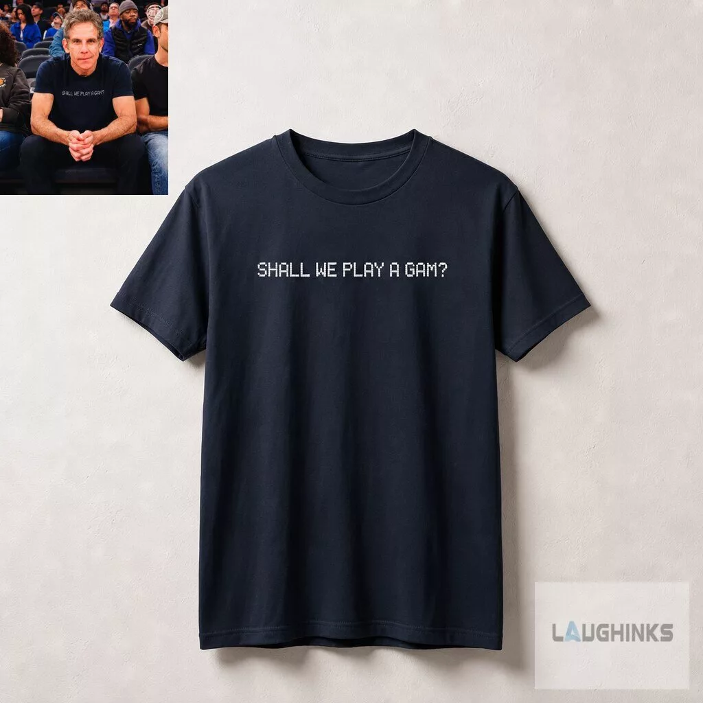 Ben Stiller Worn Shall We Play A Game T Shirt Courtside Graphic Apparel 4 Ben Stiller Worn Shall We Play A Game T Shirt Courtside Graphic Apparel