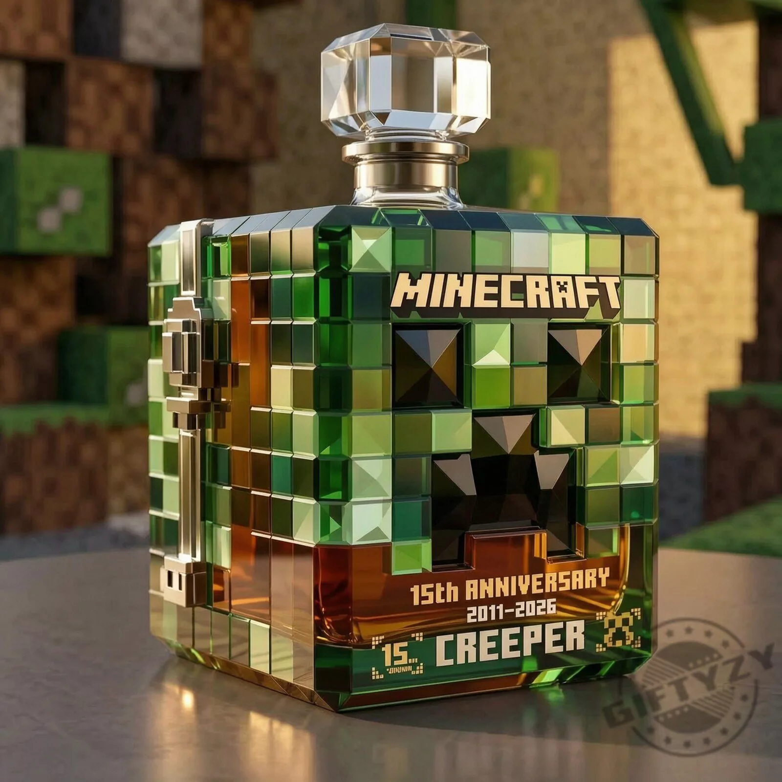"Celebrate Iconic Anniversaries with Unique Collectibles and Festive Gifts" 2 Minecraft 15th Anniversary Whiskey Decanter Bottle