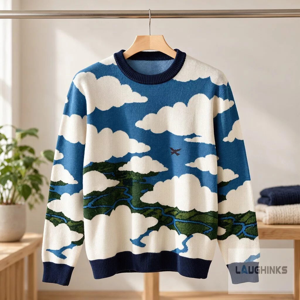 Ugly Christmas Sweater Sky Cloud Airplane Graphic Apparel 5 Ugly Christmas Sweater Sky Cloud Airplane Graphic Apparel