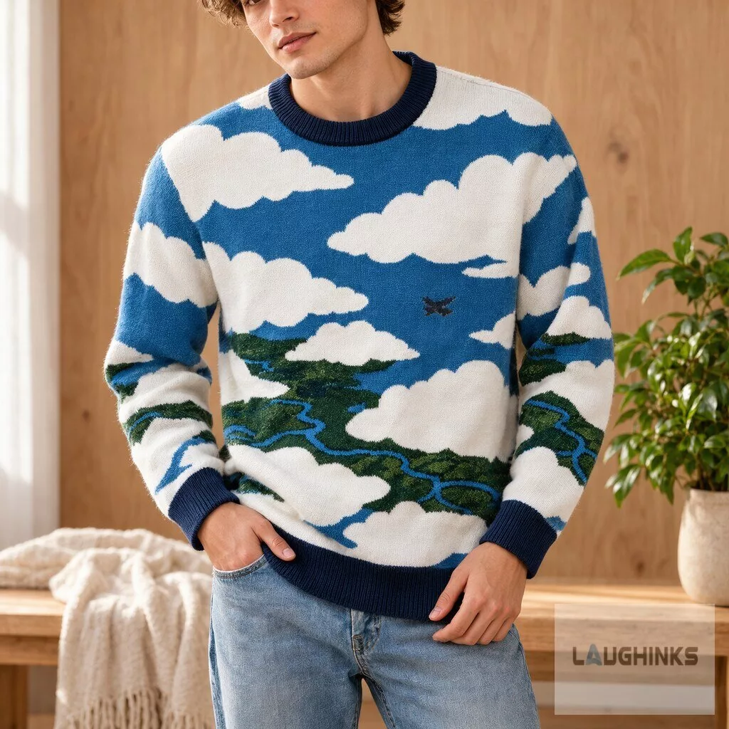 Ugly Christmas Sweater Sky Cloud Airplane Graphic Apparel 7 Ugly Christmas Sweater Sky Cloud Airplane Graphic Apparel