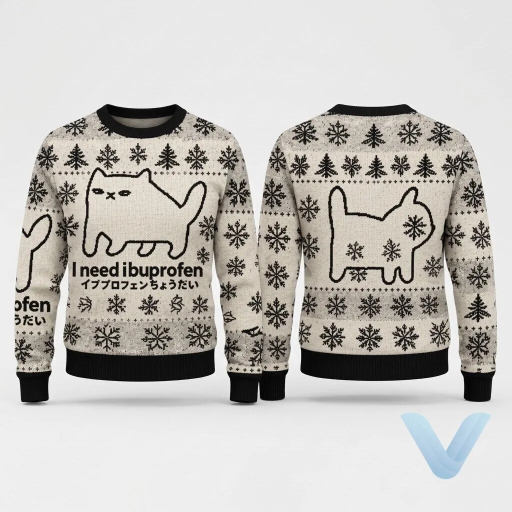 I Need Ibuprofen Cat Christmas Ugly Sweater 1 I Need Ibuprofen Cat Christmas Ugly Sweater