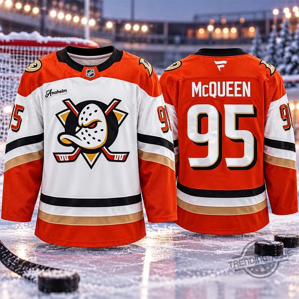 Roger McQueen Anaheim Ducks NHL Debut x Lightning McQueen Jersey Shirt
