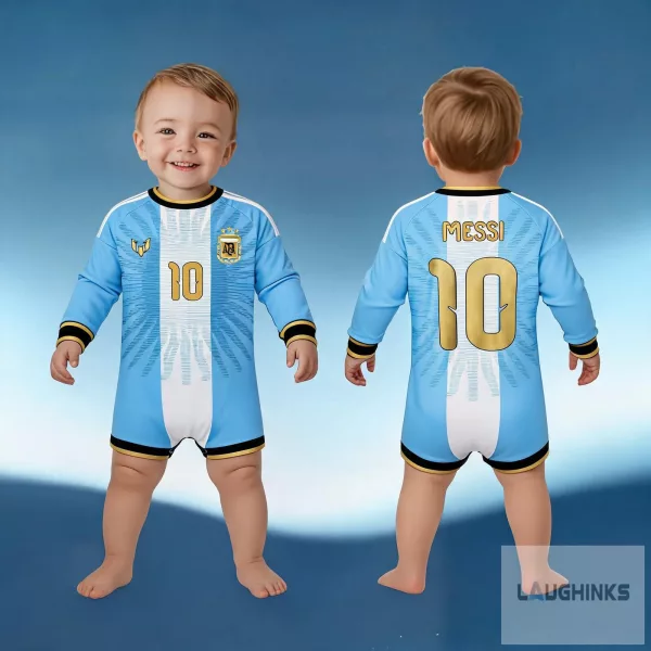 2026 2027 Argentina Messi No 10 Special Edition Player Version Soccer Jersey Romper for Babies