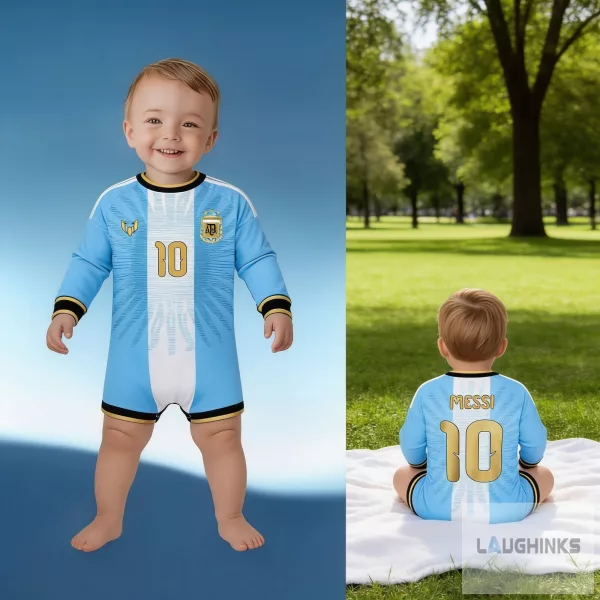 2026 2027 Argentina Messi No 10 Special Edition Player Version Soccer Jersey Romper for Babies