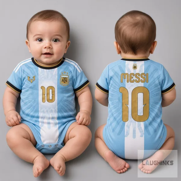 2026 2027 Argentina Messi No 10 Special Edition Player Version Soccer Jersey Bodysuit for Babies