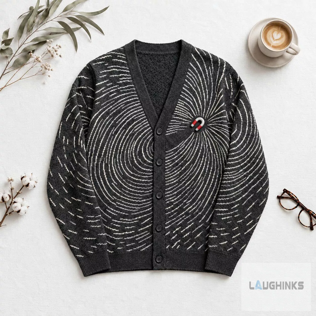 Magnetic Field Magnet Graphic Cardigan Sweater 6 Magnetic Field Magnet Graphic Cardigan Sweater