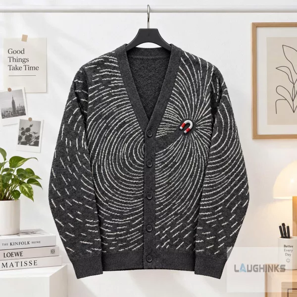 Magnetic Field Magnet Graphic Cardigan Sweater 1 Magnetic Field Magnet Graphic Cardigan Sweater