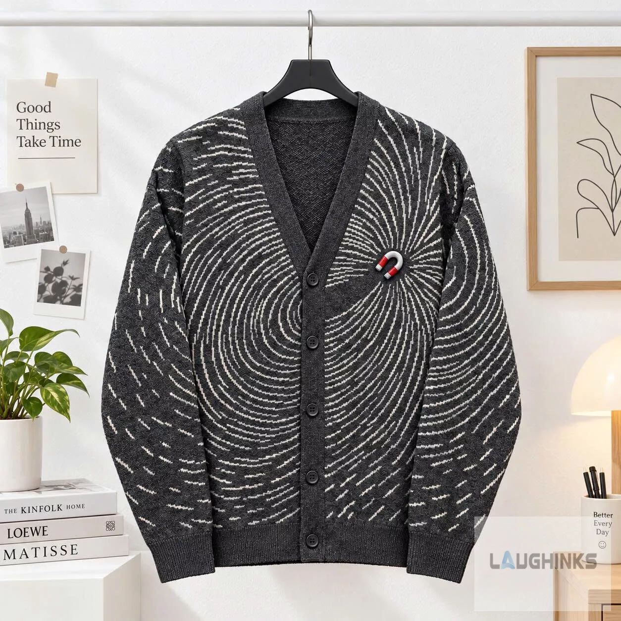 Magnetic Field Magnet Graphic Cardigan Sweater 7 Magnetic Field Magnet Graphic Cardigan Sweater