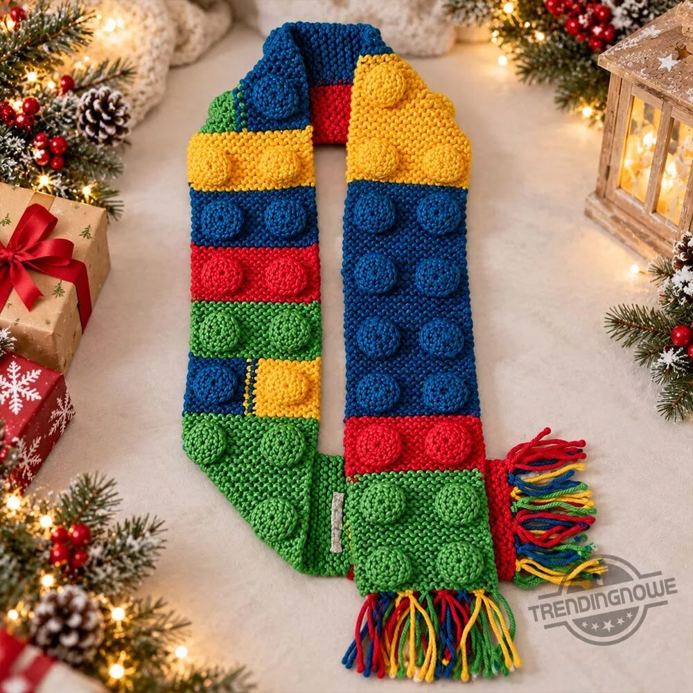 Handmade Colorful Lego Building Block Knitted Winter Scarf 5 Handmade Colorful Lego Building Block Knitted Winter Scarf