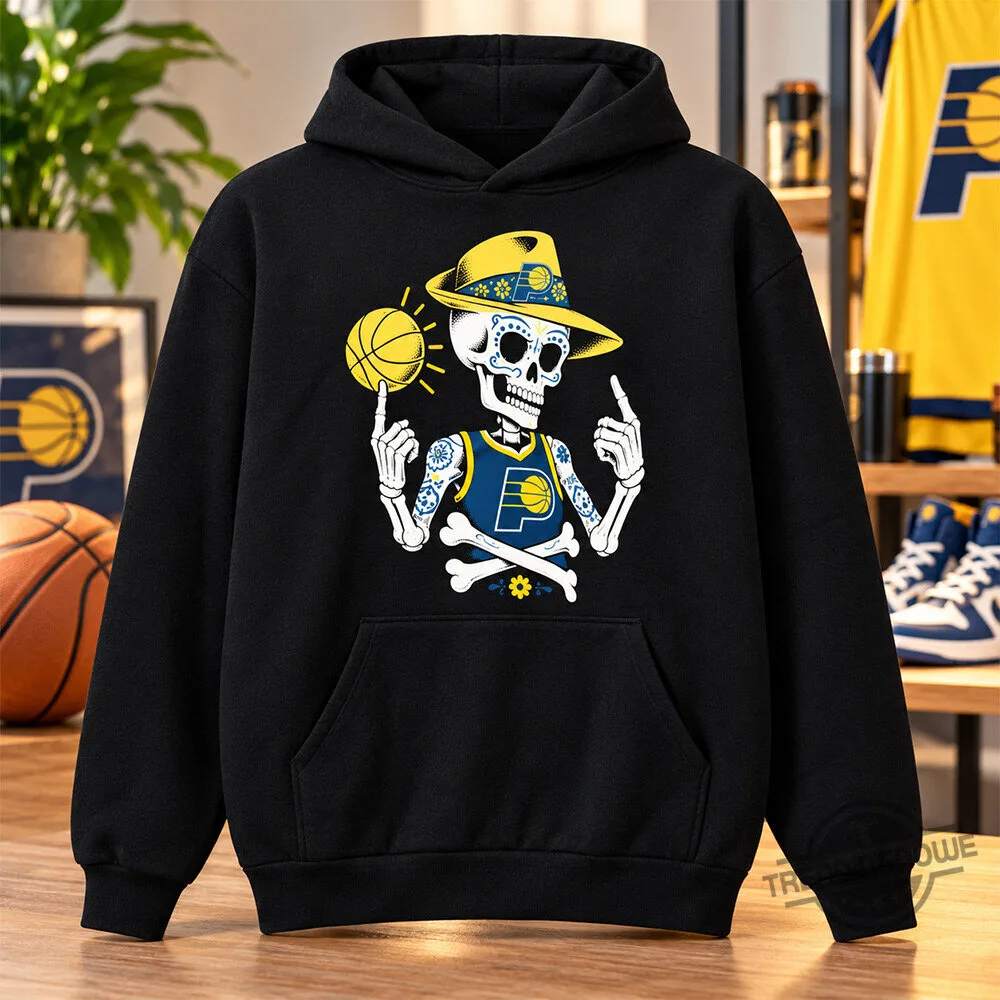 Indiana Pacers Mexico City CDMX Game 2026 Sugar Skull Skeleton Hoodie Shirt