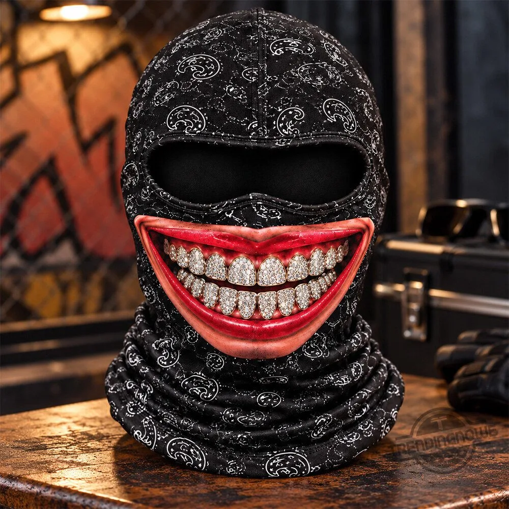 Gridirongrins Justin Fields Diamond Grillz Ski Mask Balaclava Football Hood 6 Gridirongrins Justin Fields Diamond Grillz Ski Mask Balaclava Football Hood