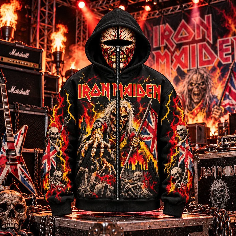 RiffHoods Heavy Metal Band KISS Slipknot AC DC Iron Maiden Full Zip Up Mask Hoodie 15 RiffHoods Heavy Metal Band KISS Slipknot AC DC Iron Maiden Full Zip Up Mask Hoodie