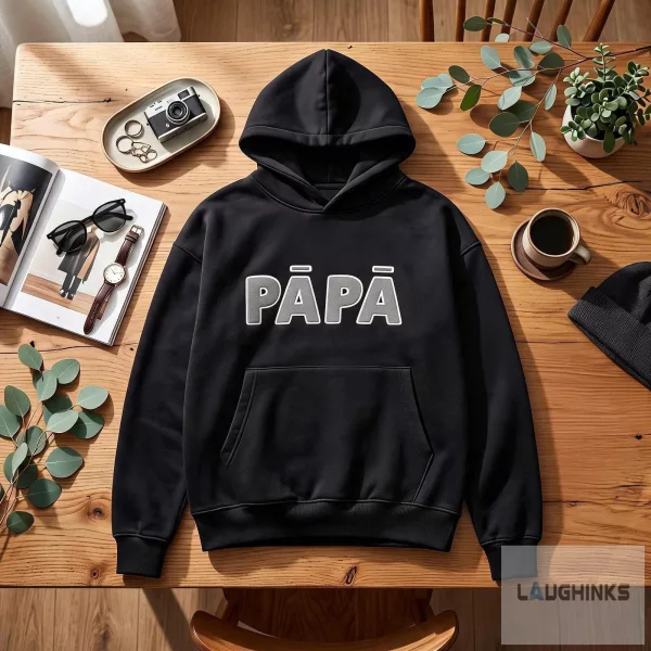 Joshua Jackson Worn Papa Letter Graphic Pullover Hoodie Streetwear Apparel