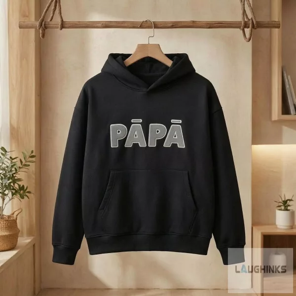 Joshua Jackson Worn Papa Letter Graphic Pullover Hoodie Streetwear Apparel