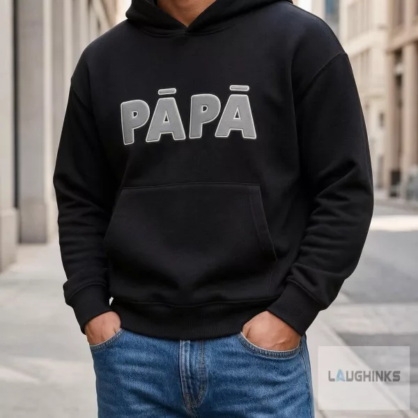 Joshua Jackson Worn Papa Letter Graphic Pullover Hoodie Streetwear Apparel