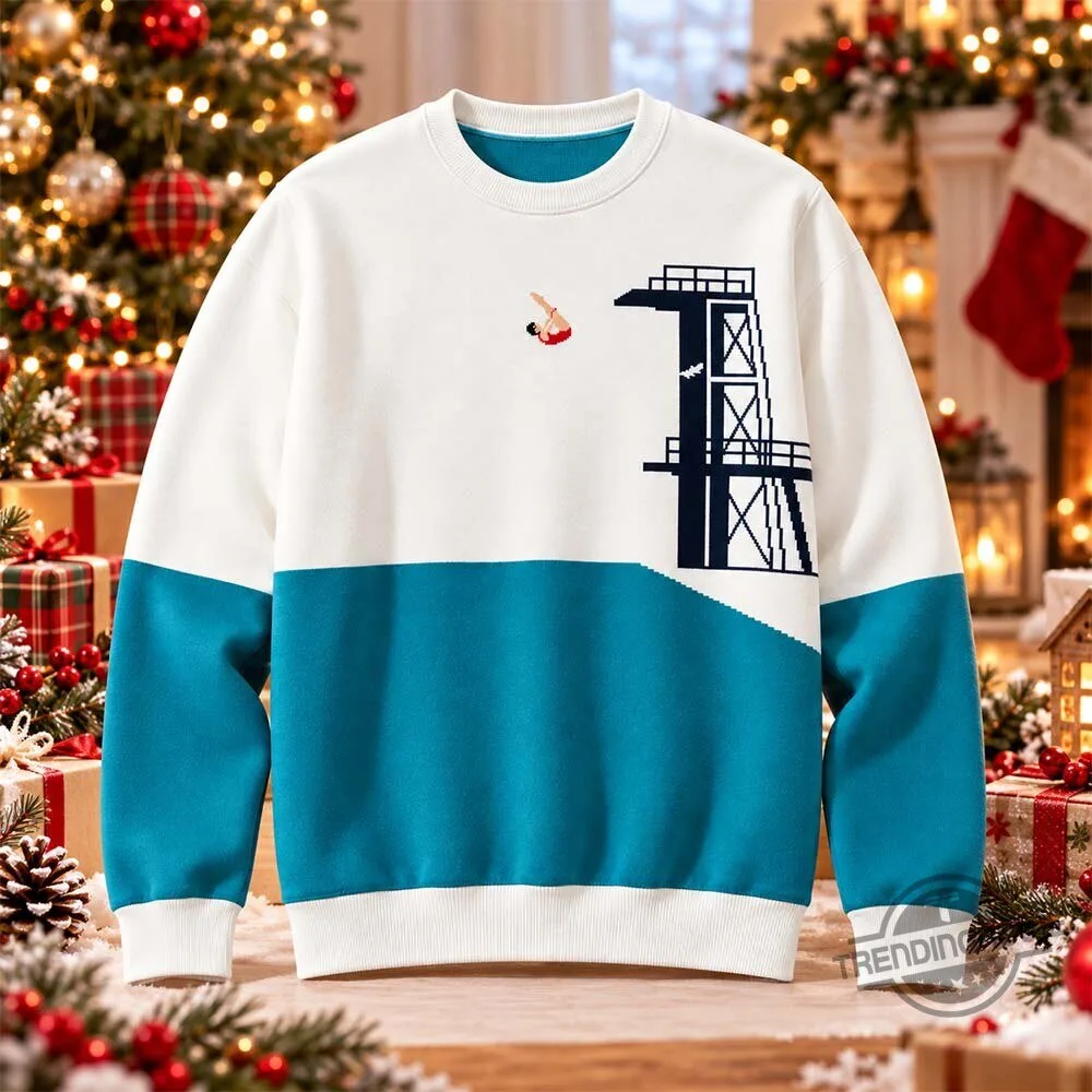 High Diving Board Graphic Colorblock Ugly Sweatshirt Shirt