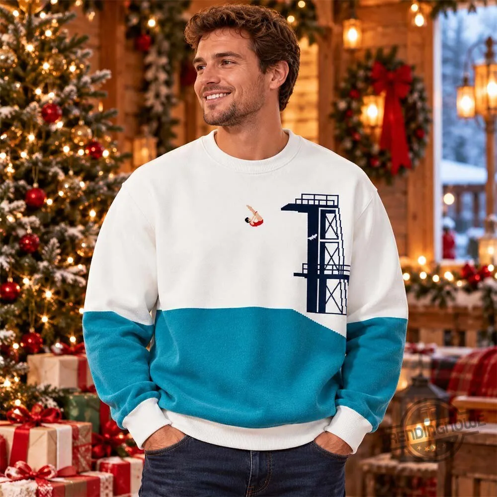 High Diving Board Graphic Colorblock Ugly Sweatshirt Shirt 8 High Diving Board Graphic Colorblock Ugly Sweatshirt Shirt