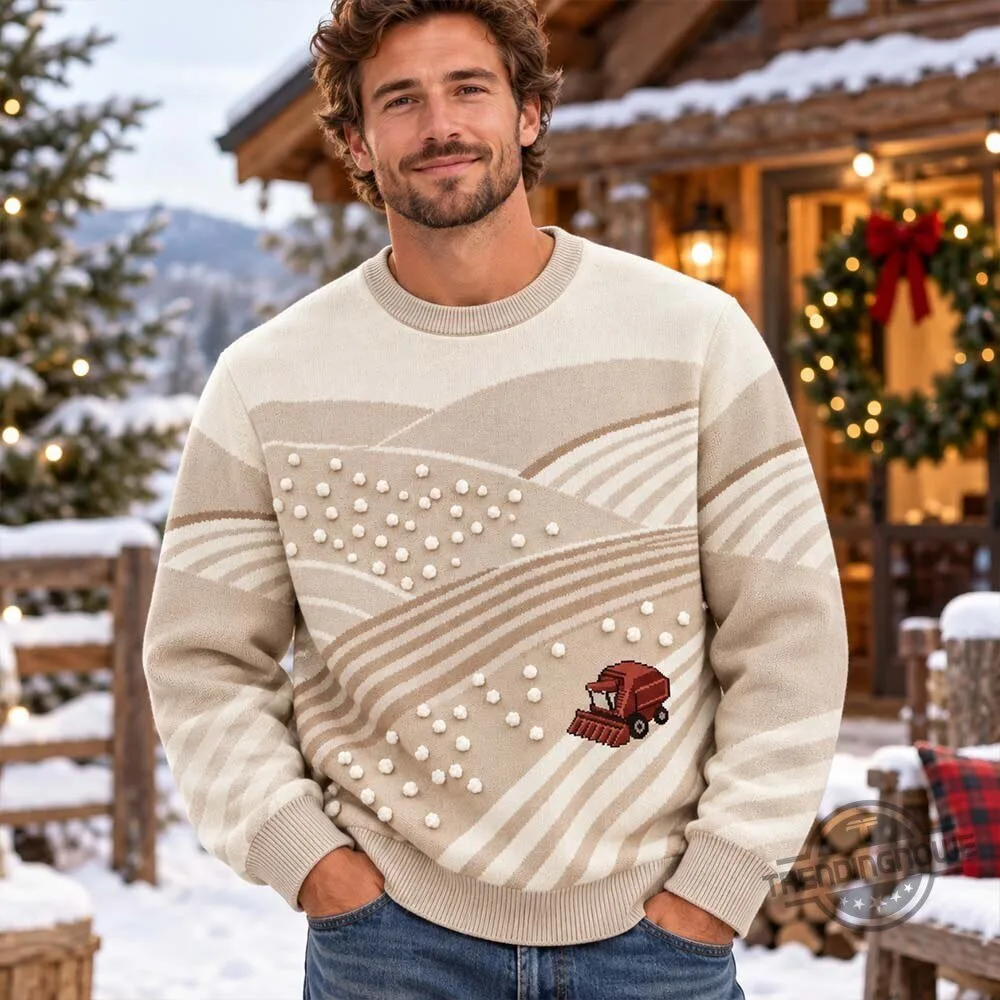 "Must-Have 2026 Fashion: Unique Shirts and Exclusive Headband Giveaway" 2 Farm Cotton Tractor Christmas Sweater Shirt