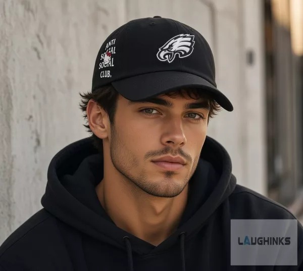 Philadelphia Eagles Anti Social Social Club Hello Kitty Baseball Cap Football Streetwear Adjustable Hat