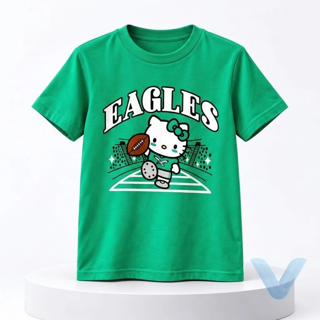 2026 Philadelphia Eagles Hello Kitty Green Shirt gift shirts hoodie sweatshirt 2026 Philadelphia Eagles Hello Kitty Green Shirt gift shirts hoodie sweatshirt